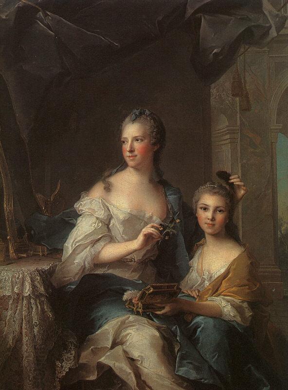 Jean Marc Nattier Madame Marsollier and her Daughter China oil painting art